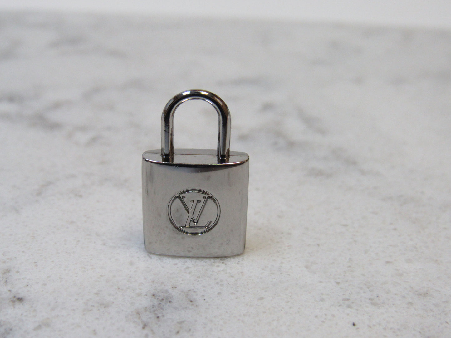 Louis Vuitton Engraved Silver Double Sided Padlock Charm!