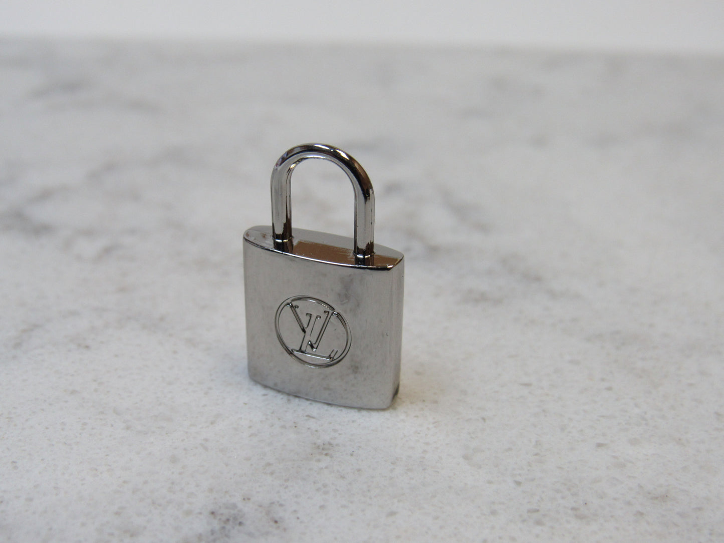 Louis Vuitton Engraved Silver Double Sided Padlock Charm!