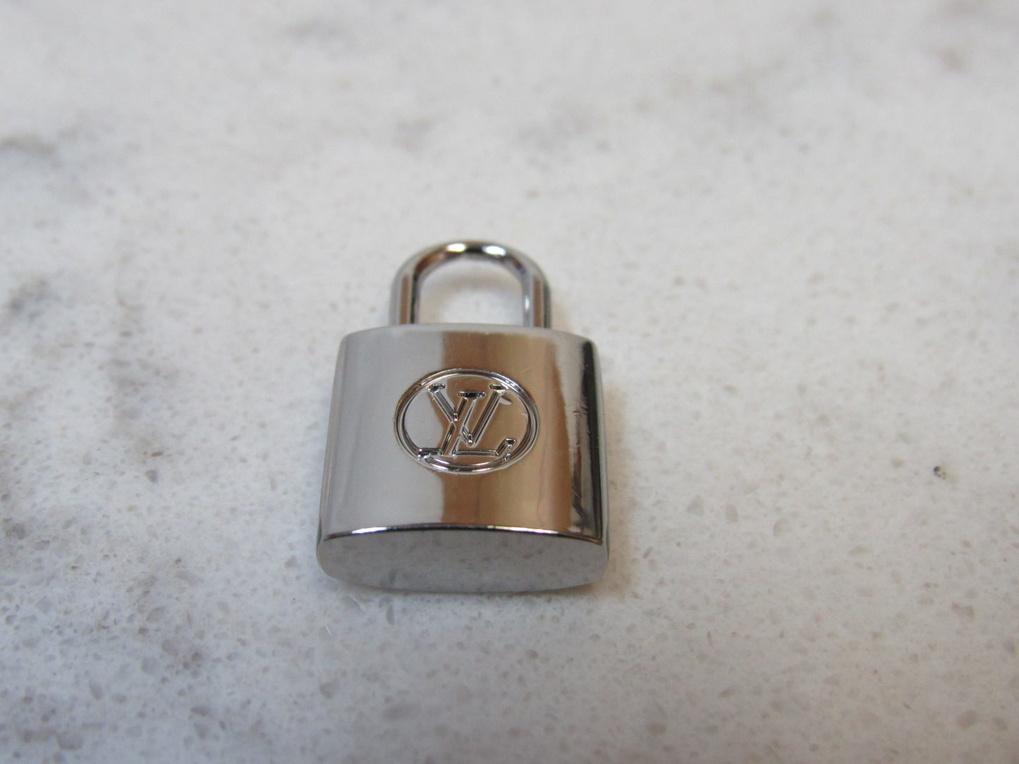 Louis Vuitton Engraved Silver Double Sided Padlock Charm!