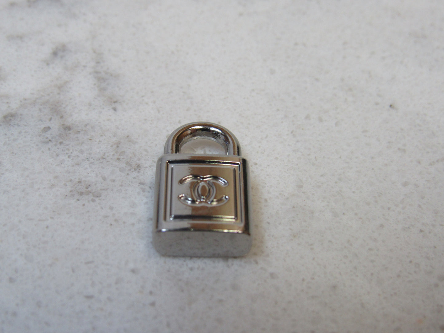 Chanel CC Silver Double Side Padlock Charm