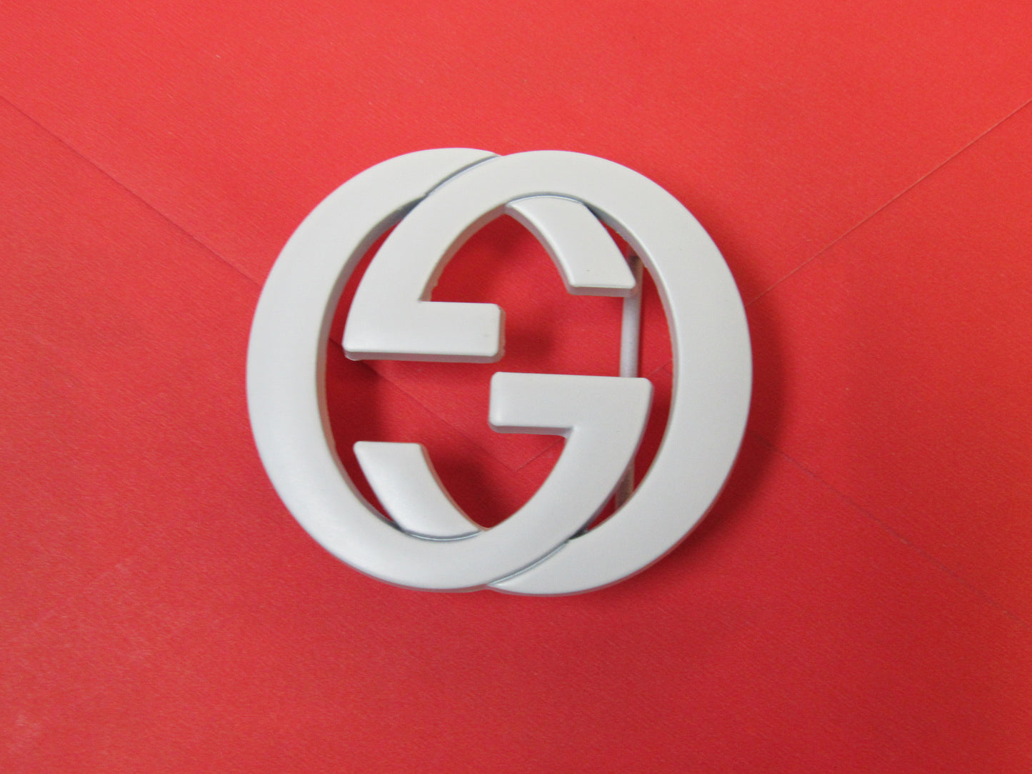 Gucci White Steel Interlocking G Replacement Belt Buckle Upcycled!