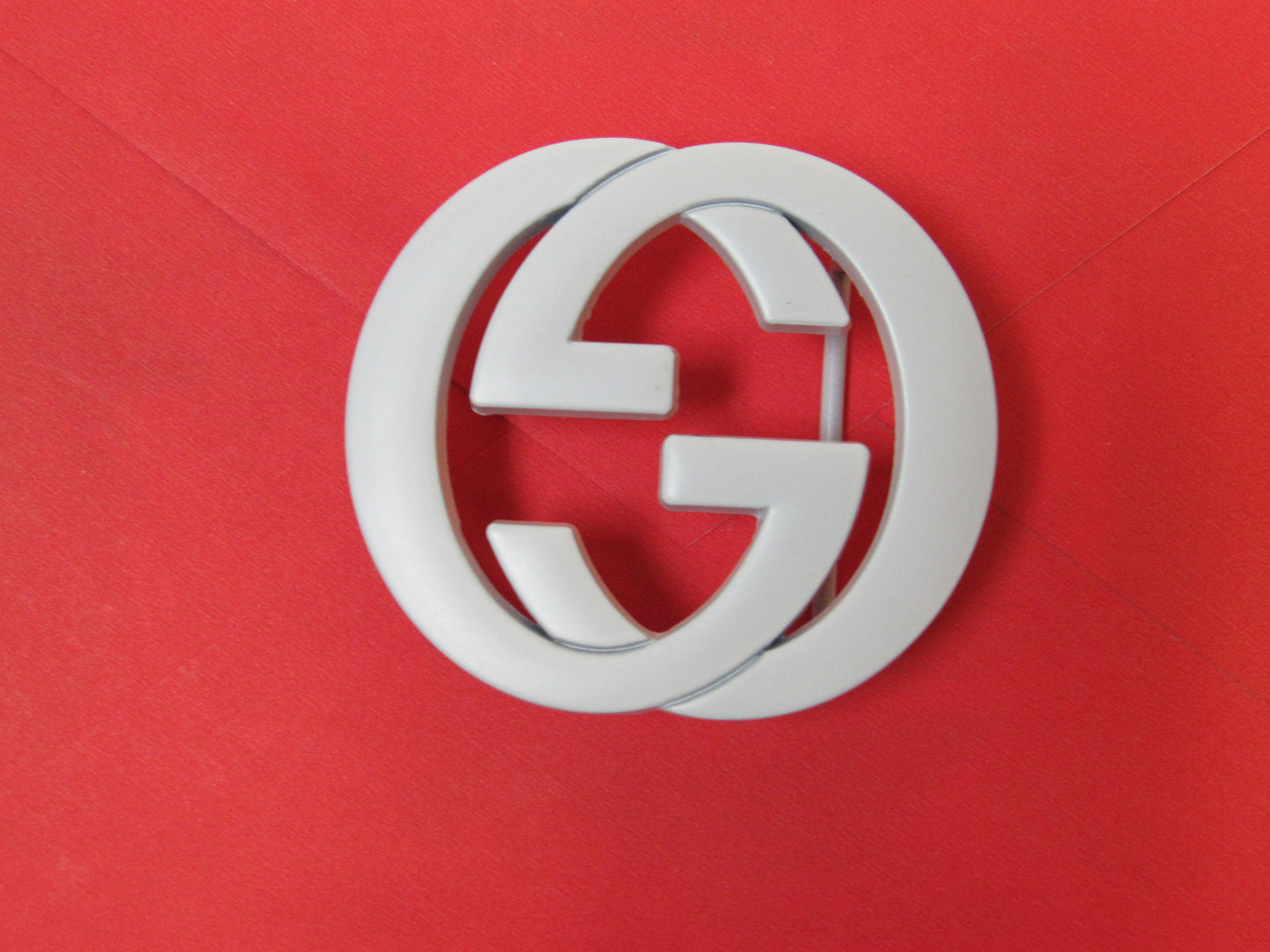 Gucci White Steel Interlocking G Replacement Belt Buckle Upcycled!