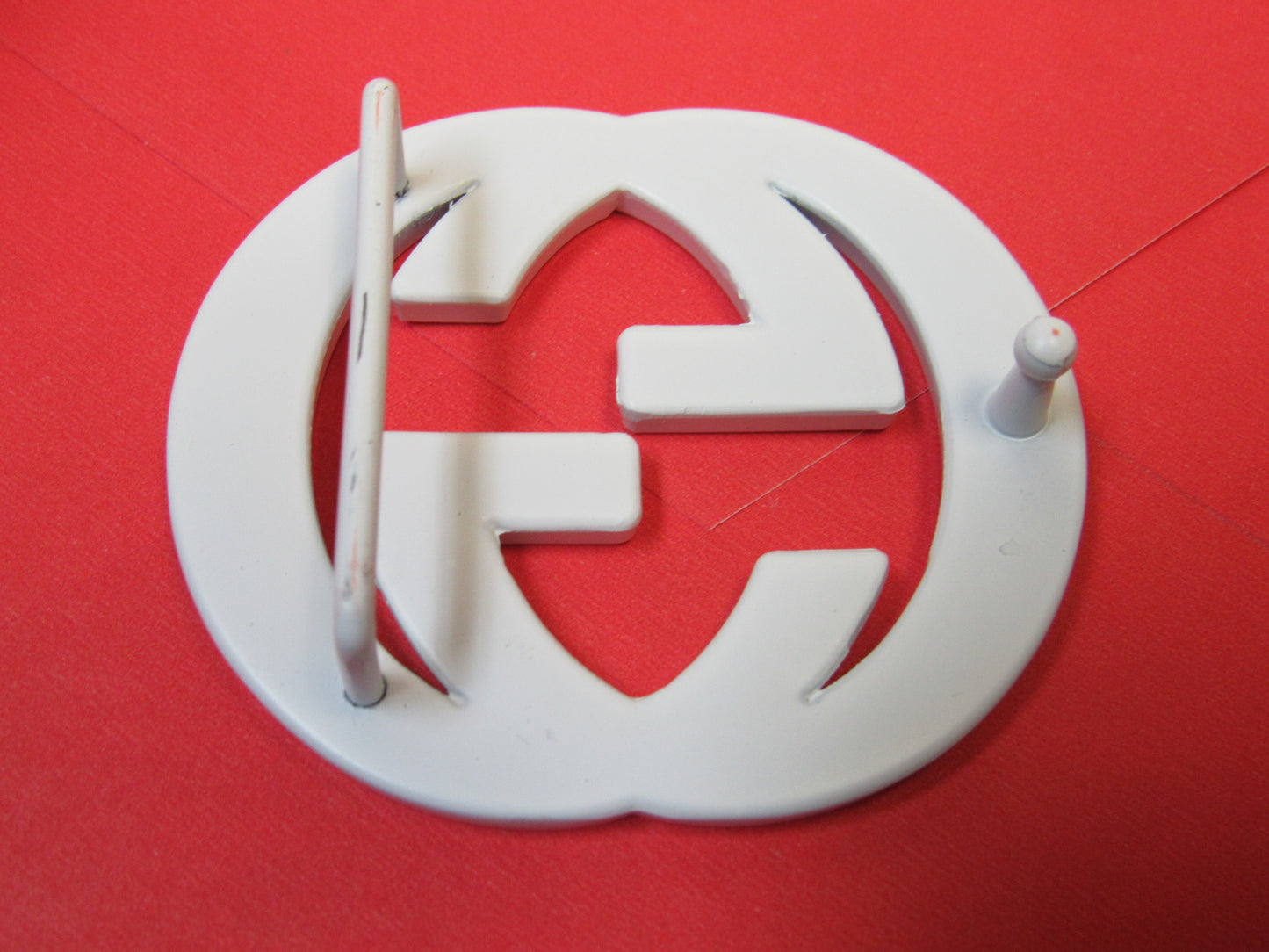 Gucci White Steel Interlocking G Replacement Belt Buckle Upcycled!