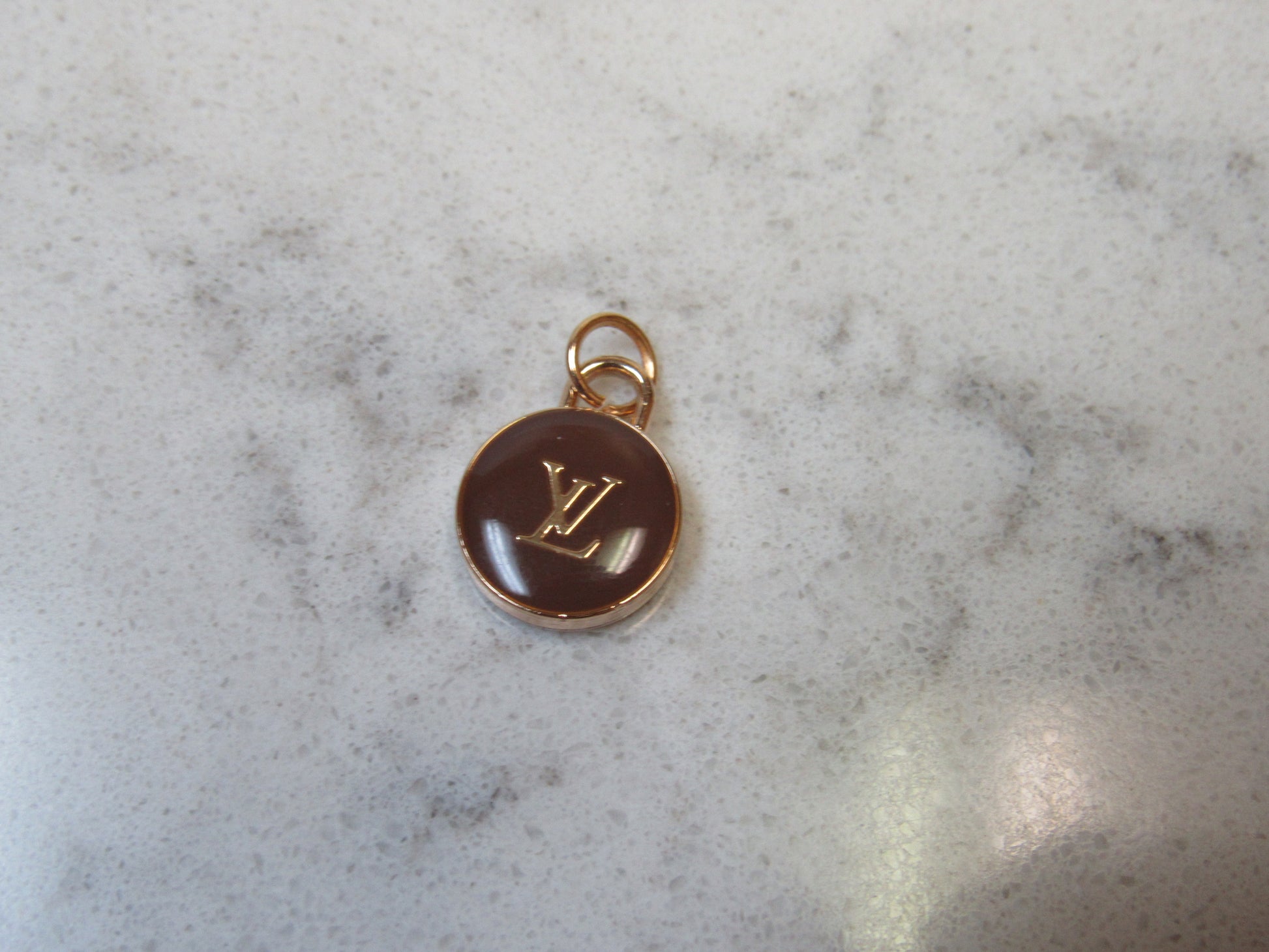 Louis Vuitton Metal Zipper Pull, Black, Gold Tone, 15mm