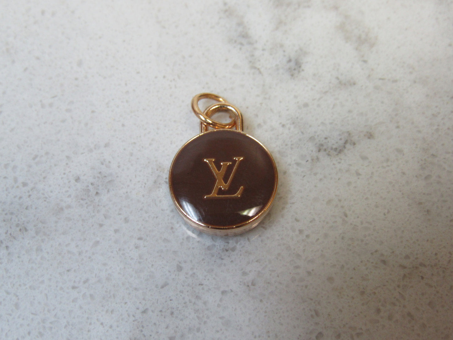 Louis Vuitton LV Double Sided Handbag Zipper Pull Chocolate Charm Pendant For Necklaces Or Key Chains!