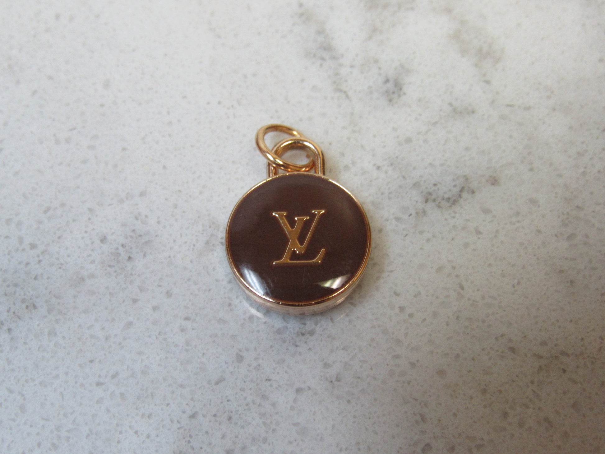 Louis Vuitton LV Double Sided Handbag Zipper Pull Chocolate Charm