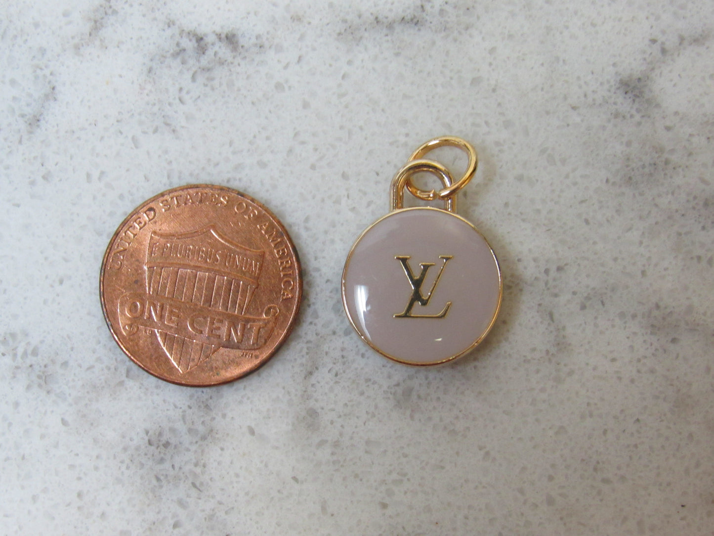 15mm Pink And Gold Genuine Louis Vuitton Designer Zipper Pull