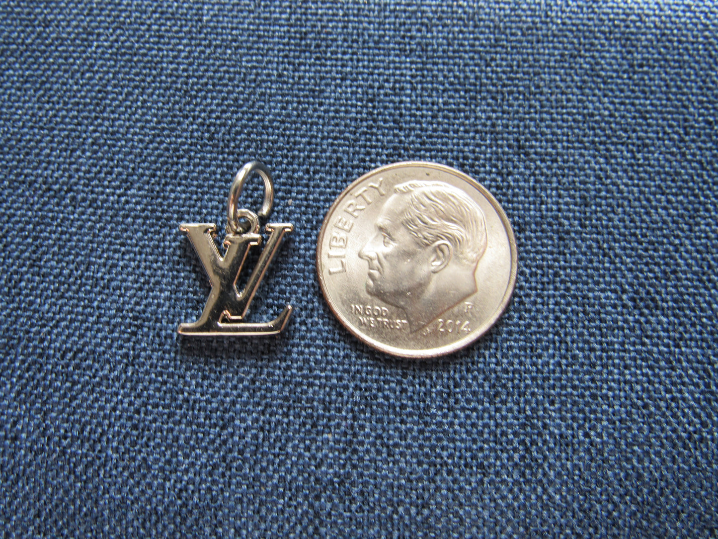 Tiny Silver LV Louis Vuitton Zipper Pull Charm